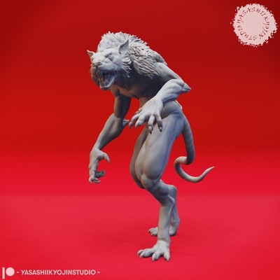 Widerliche Werratte Miniatur Ratte Monster Figur für RPGs wie D&D 5e Pathfinder