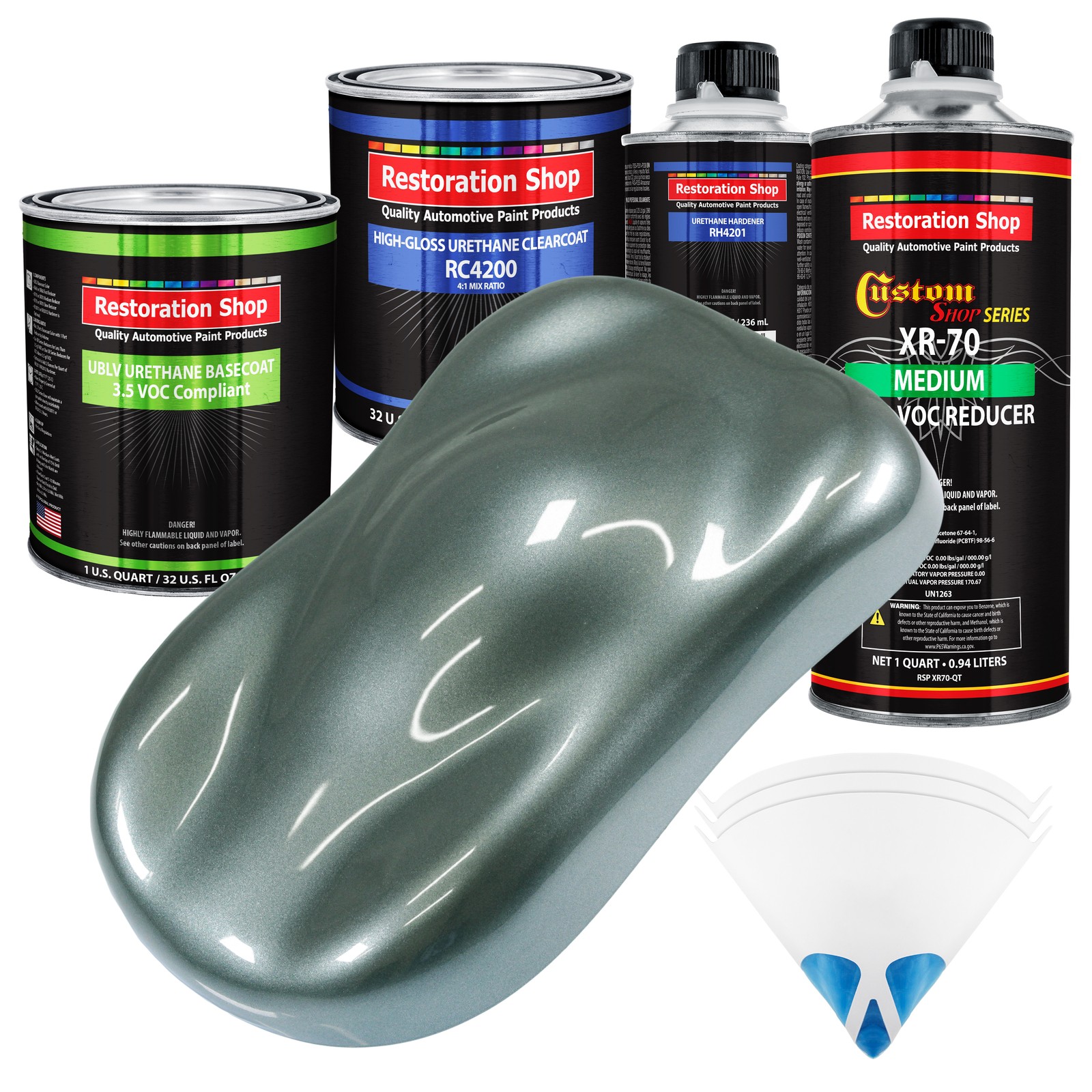 Steel Gray Metallic Low VOC Urethane Basecoat Auto Paint Kit