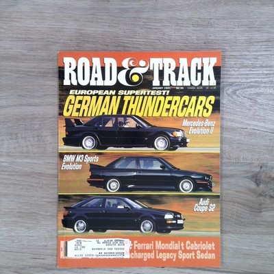 ROAD & TRACK Magazine January 1991 German Thundercars Mercedes BMW Audi Ferrari