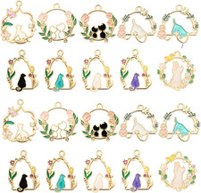 Bulk Gold Enamel Charms for Jewelry Making, Colorful Metal Charms Pendant for Br
