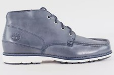 Mens Timberland 4 Eye A16HI Blue Leather Lace Up Casual Chukka Boots, Size UK 7 