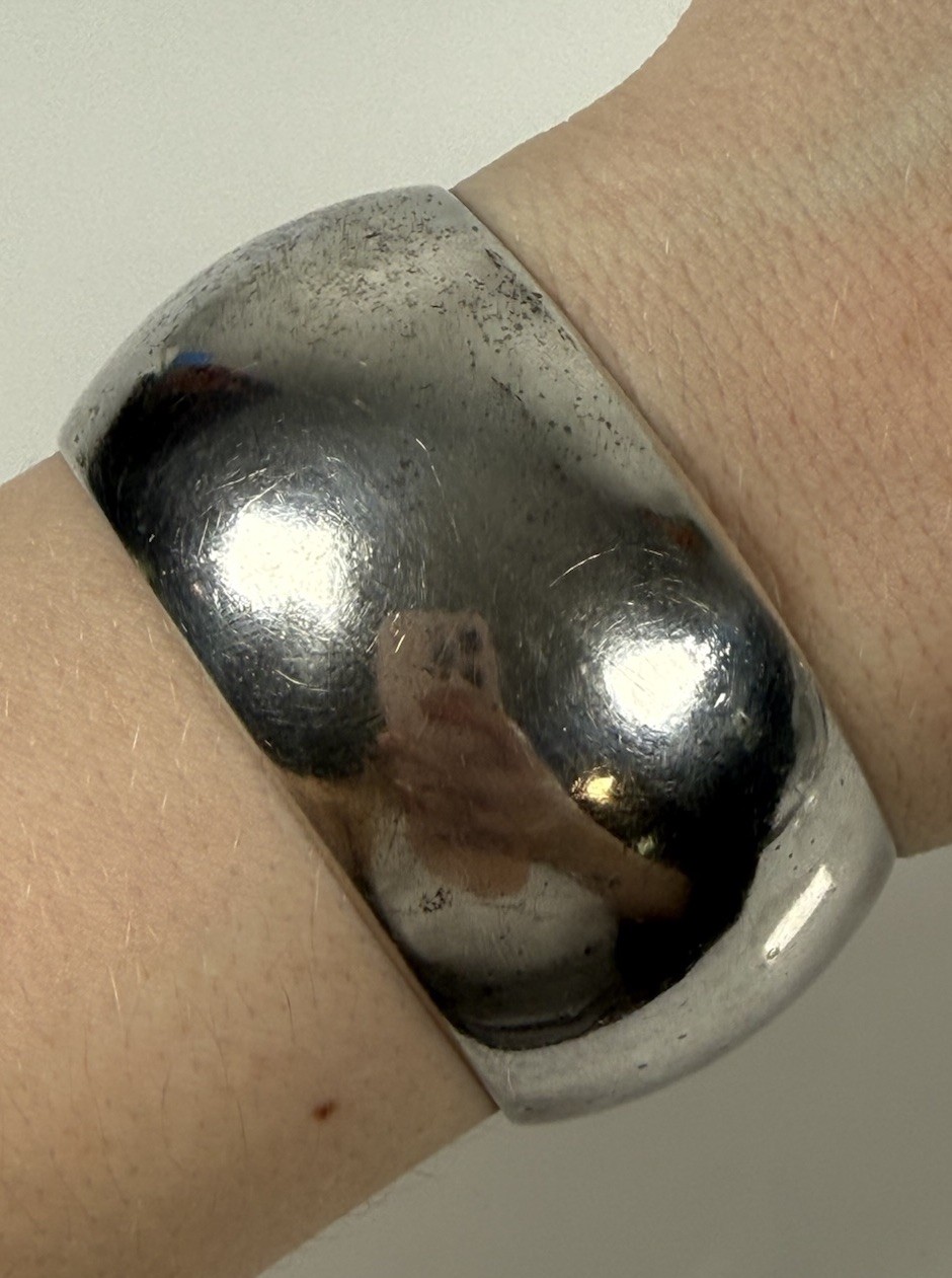 Vintage J. Wright Solid Sterling Silver Cuff Brac… - image 1