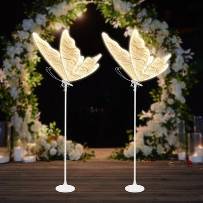 2Pcs 80cm Butterfly LED Floor Lamp Wedding Festive Event Romantic Hanging Decor