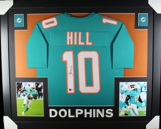TYREEK HILL Signed/Autographed Custom Jersey Framed 35x43 Beckett/BAS