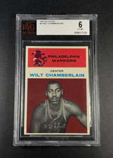 WILT CHAMBERLAIN 1961 61 FLEER #8 VINTAGE ROOKIE CARD RC EX-MINT BGS BVG 6 NBA
