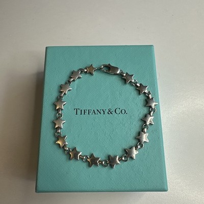 Tiffany & Co. Puff Star Link Bracelet Sterling Silver 7.5” W