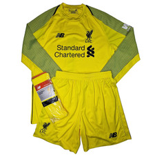 Liverpool FC Goalkeeper Full Kit M 2018/19 Shirt Shorts Socks New Balance Yellow