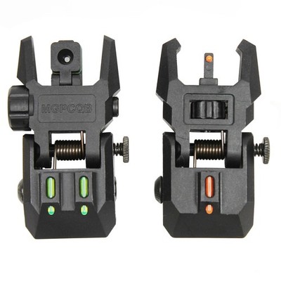 Klappbare Eiserne Visierung Flip-Up-Visier Vorne Und Hinten Fiberoptik Dual Aimi