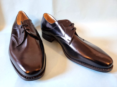 DDR MdI Halbschuhe Leder Offizier mit Ledersohle Gr. 28,5 von 1969 Trapo MfS VP