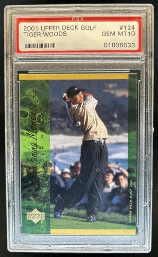 2001 Upper Deck Tiger Woods Defining Moments Rookie RC #124 PSA 10 GEM MINT