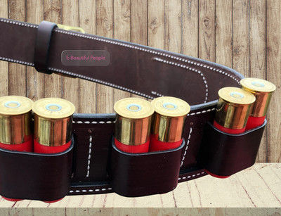 Full Grain Leather 2.5'' Wide Cartridge  Belt : Heavy Duty Ammo Belt