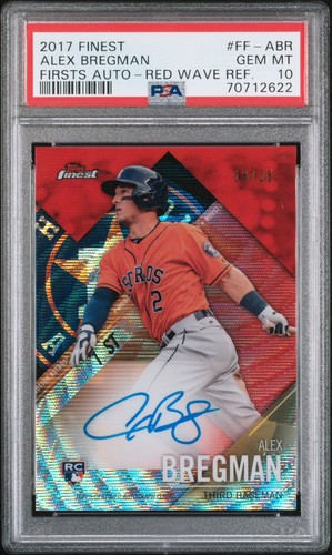 Alex Bregman [Red Wave Refractor] #FF-ABR 2017 Topps Finest Firsts Autographs card