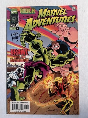 The Incredible Hulk starring in Marvel Adventures #4 1997 Signed by Andy Kuhn