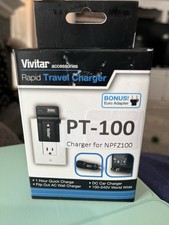 Vivitar Rapid Travel Charger Bonus! Euro Adapter 100-240v AC Wall And Car Charge