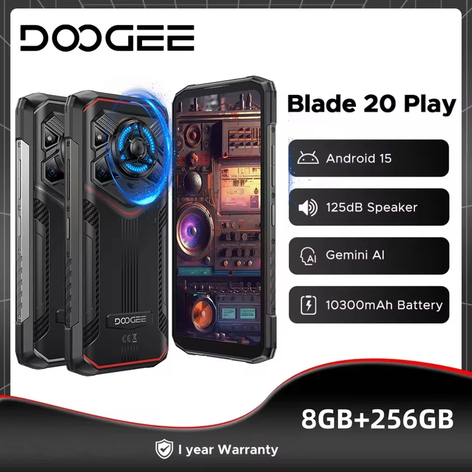 DOOGEE Blade 20 Play AI 5G Android 15 Outdoor Handy Ohne Vertrag 32GB+256GB 6.6"