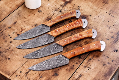 CUSTOM HAND MADE FORGED DAMASCUS STEEL STEAK KNIFE CHEF SET KITCHEN KNIVES 1510