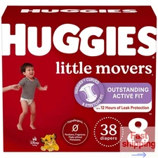Huggies Little Movers Baby Disposable Diapers Size 8 Count 38