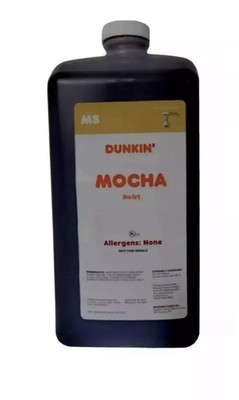 Dunkin Donuts Mocha Swirl Flavor Syrup 64 oz W/ Pump Brand New Unopened Bottle