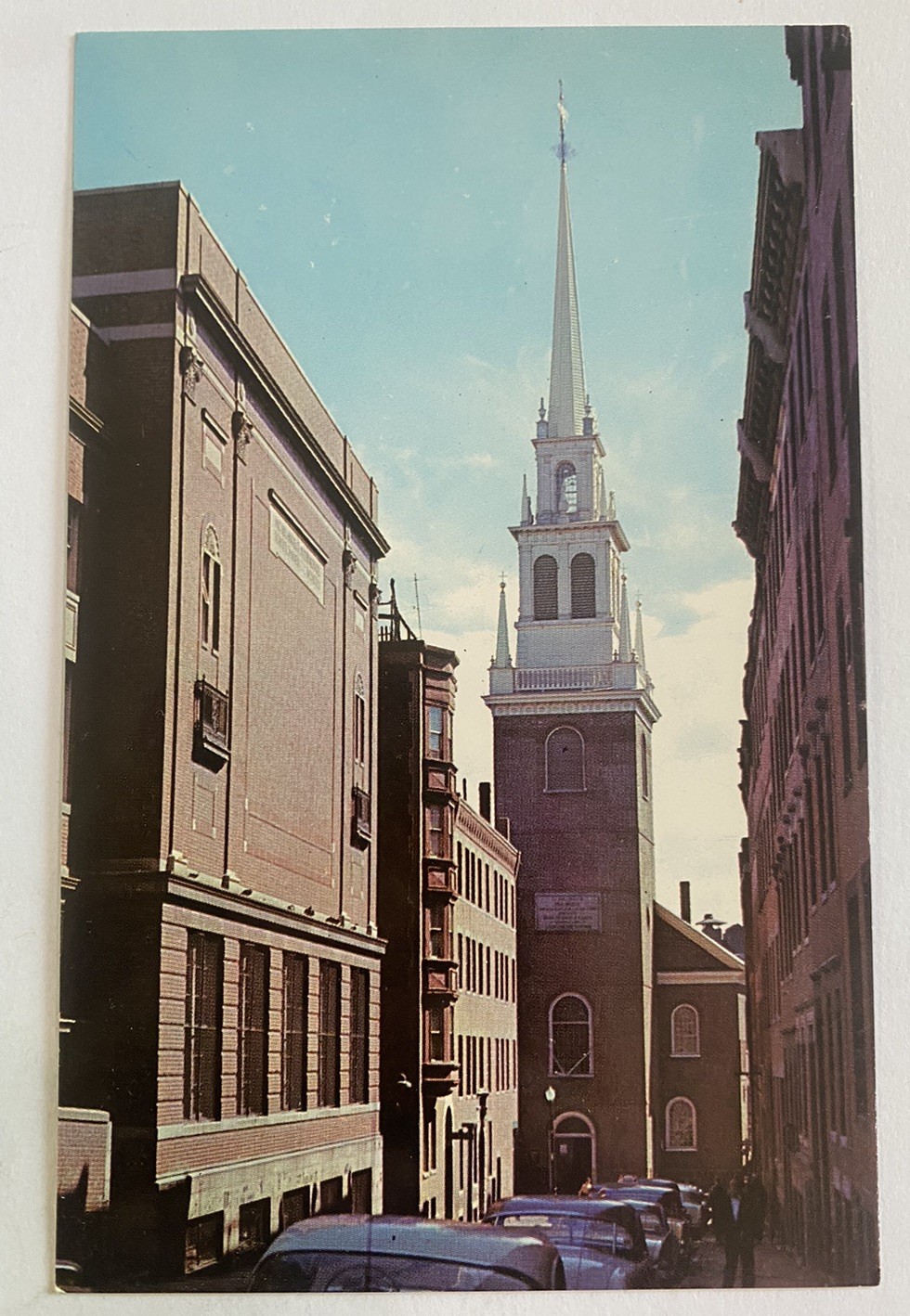 Vintage Postcard ~ Old North Church Salem Street View ~ Boston Massachusetts MA