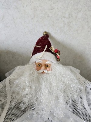 Santa Cluse Head Ornament 9 Inches Christmas Holiday Vintage