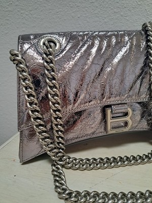 BALENCIAGA CRUSH Small Chain Bag Metal Silver authentic | eBay