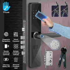 Cerradura De Puerta Inteligente Manija Teclado Huella Digital Entrada Sin Llave
