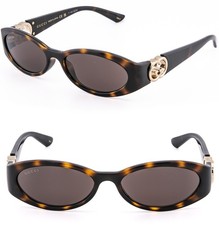 GUCCI GG1660S Brown Narrow Slim 1660 GG Logo Fashion Sunglasses 002 Authentic