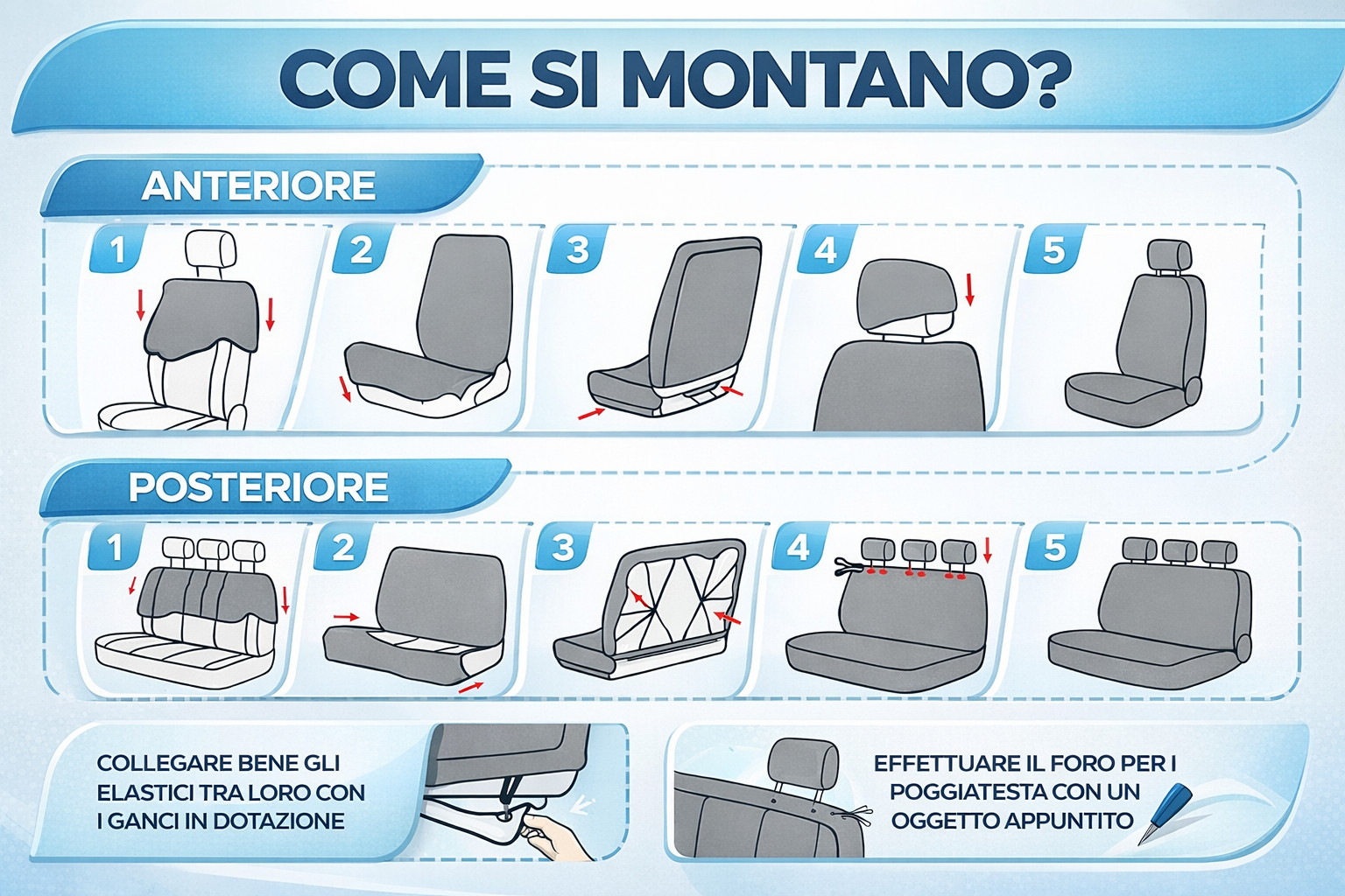 COPRISEDILI AUTO COMPATIBILI CON YPSILON MADE IN ITALY SET COMPLETO VARI COLORI - Miniatura 2