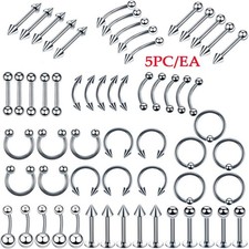 84 Pcs Professional Body Piercing Tool Kit Ear Nose Navel Nipple Needles Set-- 