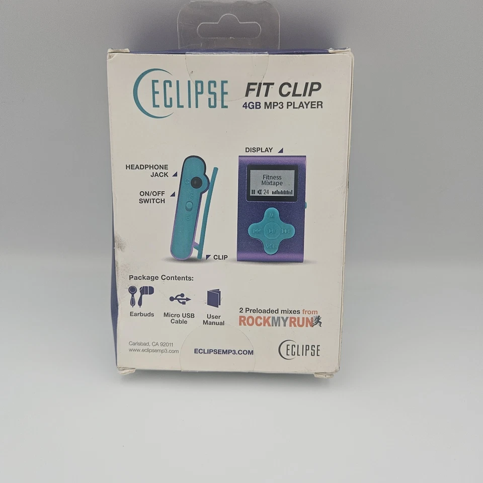 MP3 Player Eclipse Fit Clip 4GB Purple & Turquoise - Image 3 of 4