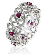 Ruby and Diamond Eternity Ring 1.55ct Ruby F VS Brilliant Cut 18ct White Gold