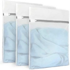 3Pcs Durable Fine Mesh Laundry Bags for Delicates 12 x 16 Inches (3 Medium)