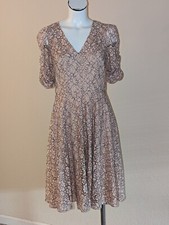 Eliza J Lace Fit & Flare Midi Dress Semisheer Sleeve Bridal Party Formal