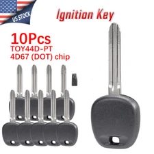 10X for Toyota Uncut Transponder Chip Ignition Car Key Blade TOY44D-PT 4D67 DOT