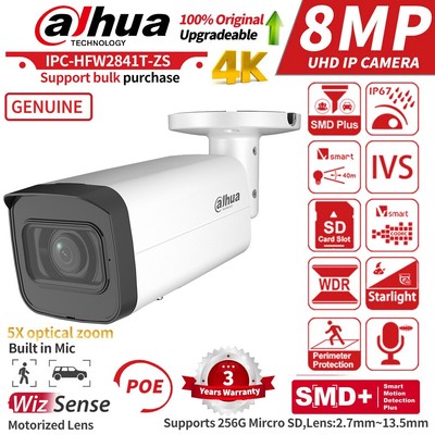 Dahua 8MP 4K Varifocal Zoom IR Starlight IP Camera MIC IPC-HFW2841T-ZS POE Lot