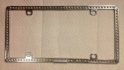 Custom Accessories Branded Clear Crystals License Plate Frame