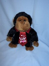 Dan Dee Plush Gorilla Red Luv You Heart Tie Black Plush Valentine Black