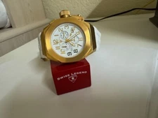 Swiss Legend 10542-YG-02-RA Trimix Diver Chronograph Watch WHITE/  Yellow GOLD