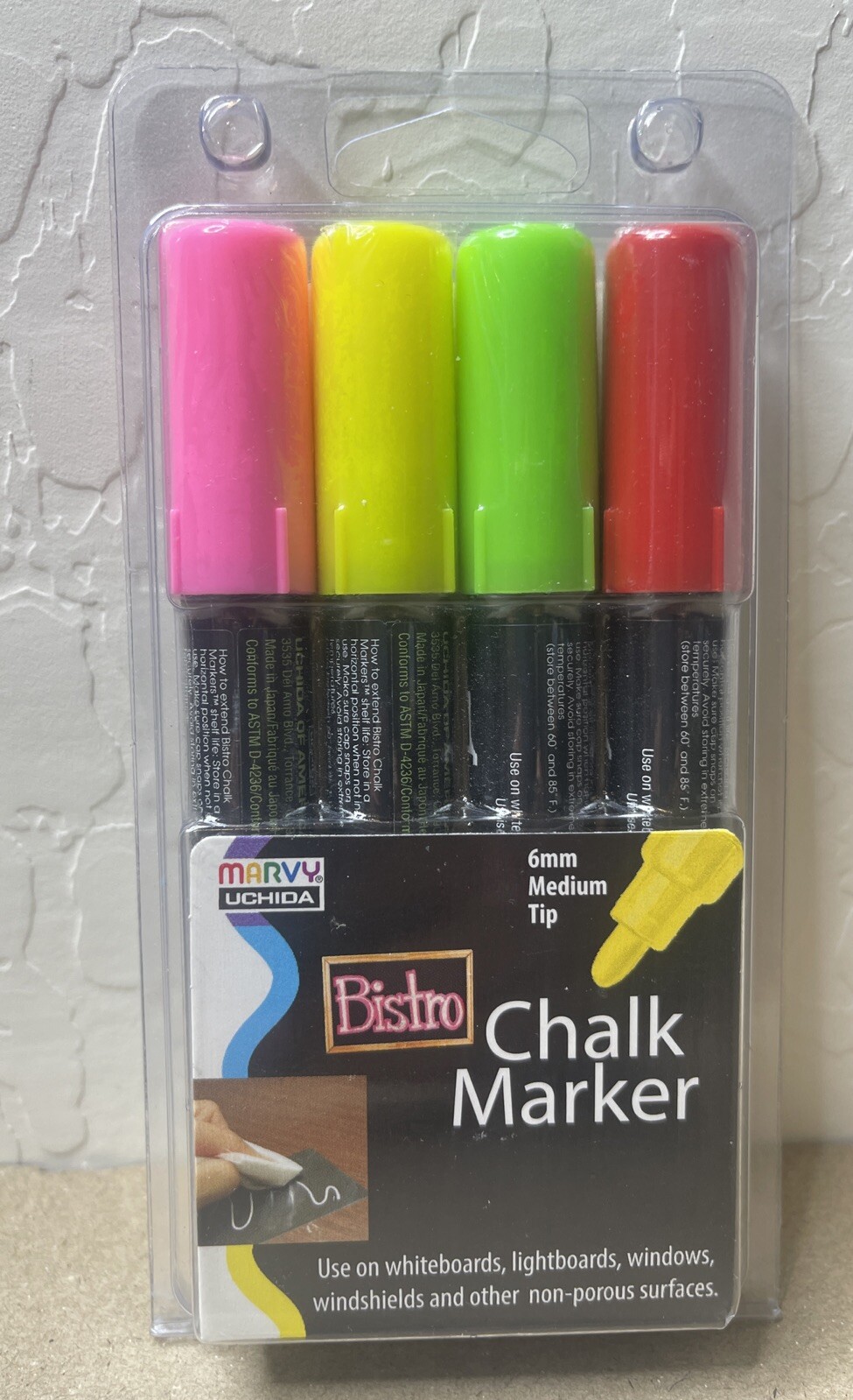 | 6mm Medium Tip Pink  Yellow Green Red