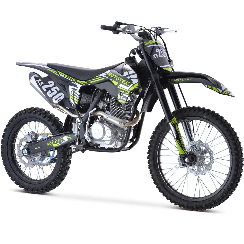 MotoTec USA® - Black X5 250cc 4-Stroke Gas Dirt Bike 850021322649