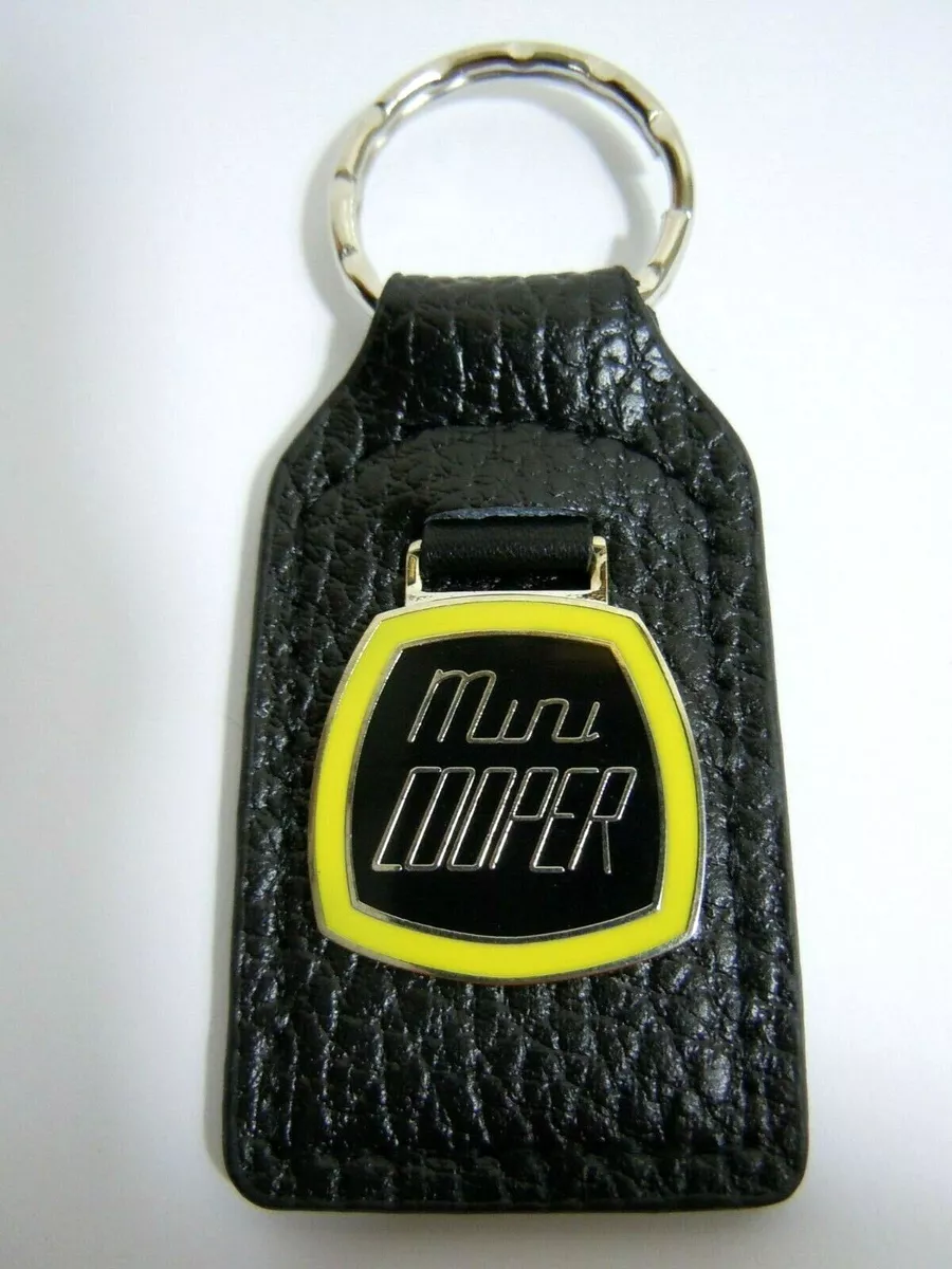 MINI COOPER key fob, keychain white leather :: capforwheel