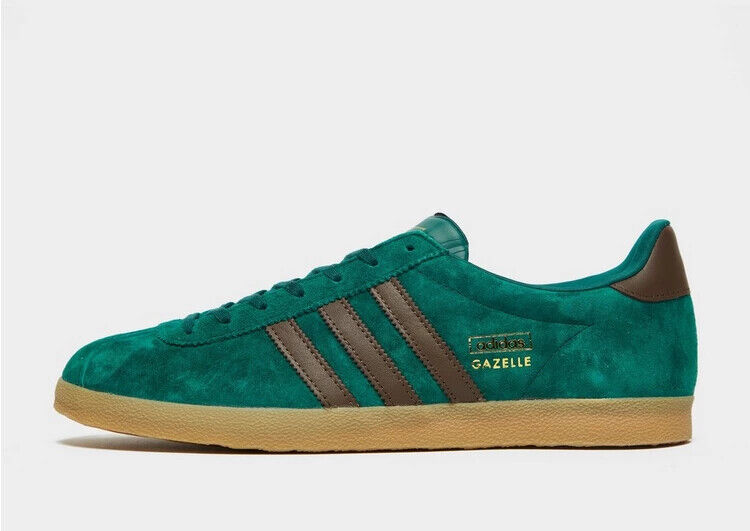 hvordan sum Antarktis adidas Originals Gazelle Trainers in Green / Black and Gum | eBay