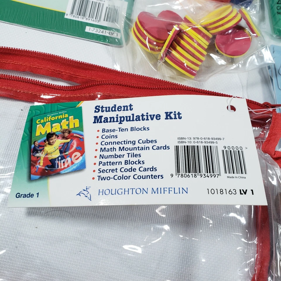 GRADE LEVEL 1 STUDENT MATH MANIPULATIVE KIT AND WORKMATS EDUCATIONAL LEARNING - Image 2 of 4