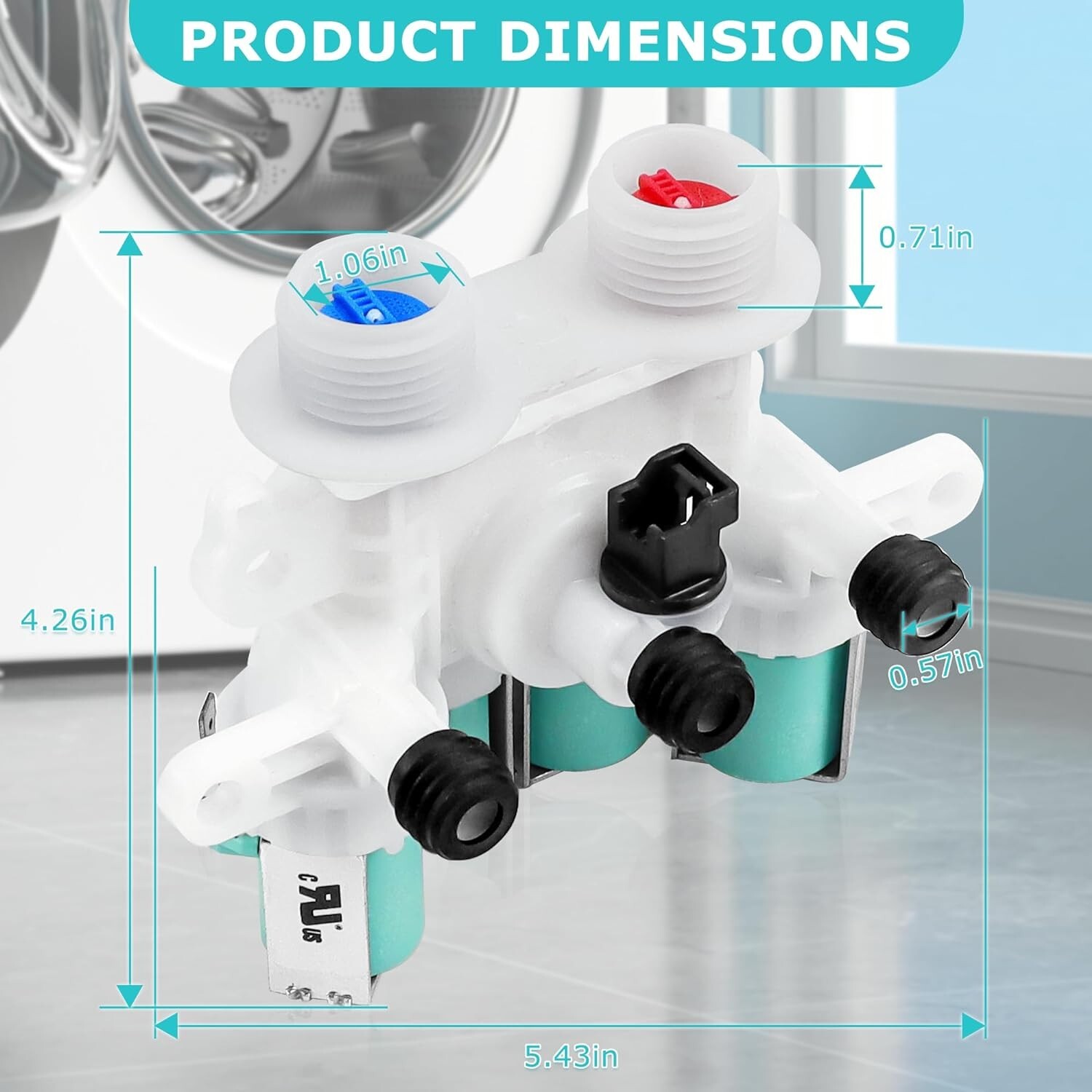 Washer Water Inlet Valve Replace For Whirlpool Cabrio WTW8500DC0 WTW5105HW0