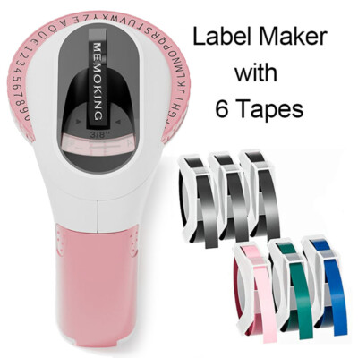 Phomemo E975 Präge-Beschriftungsger Embossing Label Maker w/ 6 Etikettenbändern