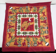 VTG Springs Howling Coyote Cactus Red Square Cotton/Poly Bandana Made in USA