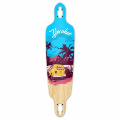 Yocaher Drop Through Longboard Deck -  VW Series - Blue N' Red (DECK ONLY)