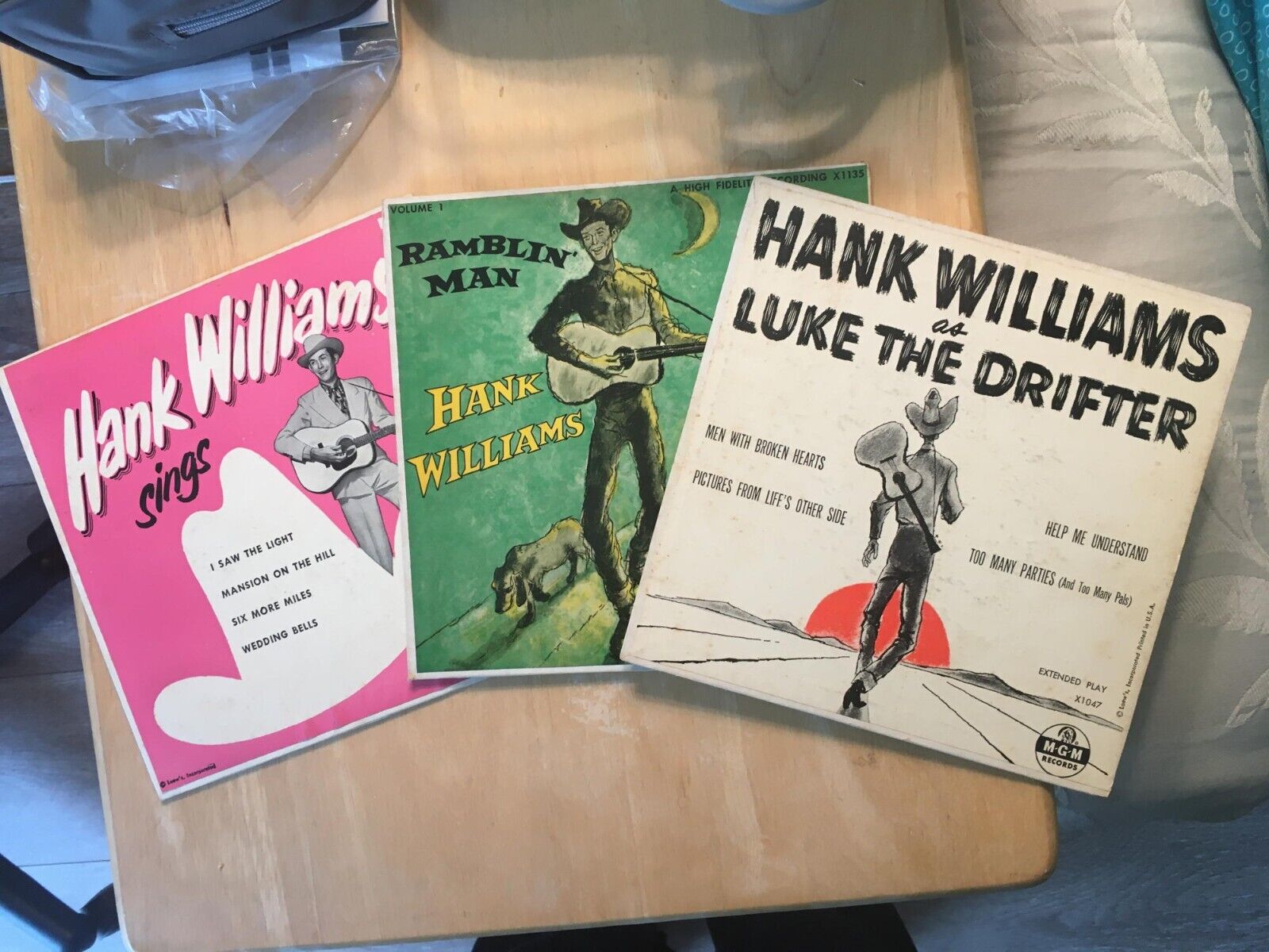 Hank Williams 3 EPs Vinyl 45 rpm  VG+