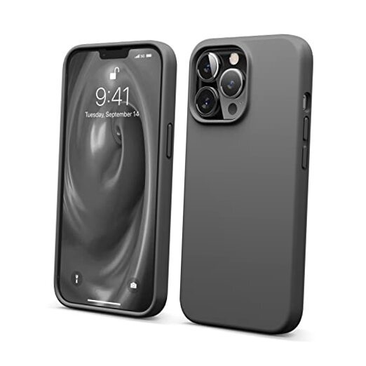 Compatible with iPhone 13 Pro Case, Liquid Silicone Case, Full Body Dark Grey