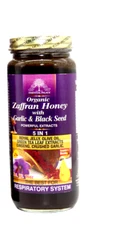 Organic ZAFFRAN HONEY With GARLIC & BLACK SEED By Essential Palace 5 In 1, 16 oz
